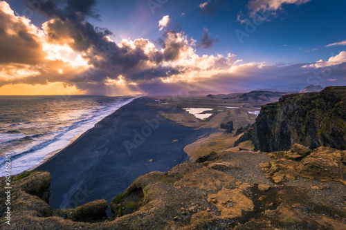 Dyrholaey - May 04, 2018: Landscape of cape Dyrholaey, Iceland photo