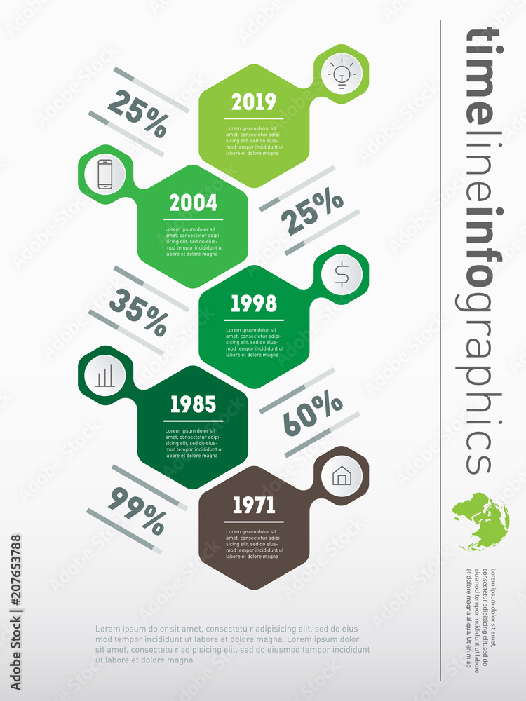 Ecology Business presentation concept with 5 options, parts, steps or ...