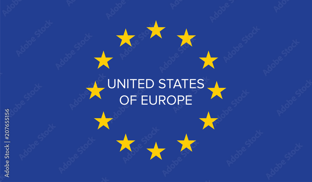 United States of Europe on EU flag United States of Europe on EU flag