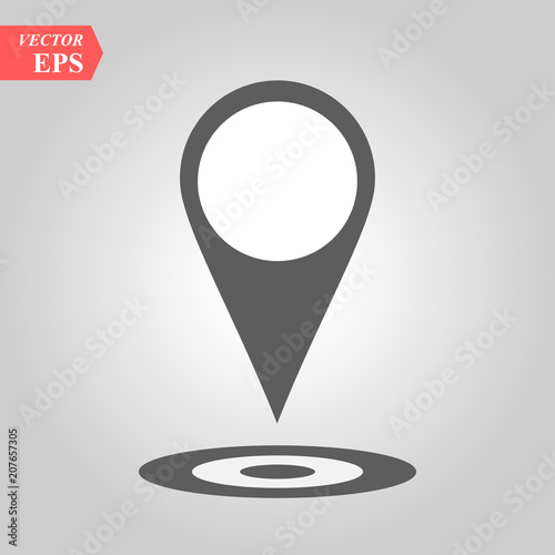 Pin icon vector. Location sign Isolated on white background. Navigation map, gps, direction, place, compass, contact, search concept. Flat style for graphic design, logo, Web, UI mobile app EPS10