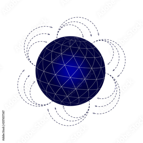 Worldwide connection concept.  Global communications network. Stock vector. Vector illustration EPS10.  