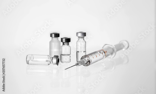 Vaccine with hypodermic syringe and needle 