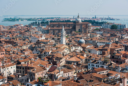 Venice panorama with the historical buildings and roofs