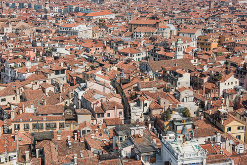 Venice panorama with the historical buildings and roofs