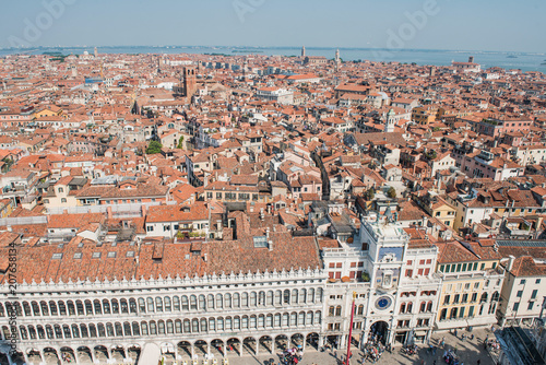 Venice panorama with the historical buildings and roofs
