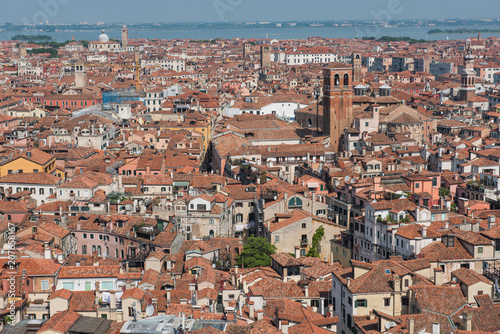 Venice panorama with the historical buildings and roofs