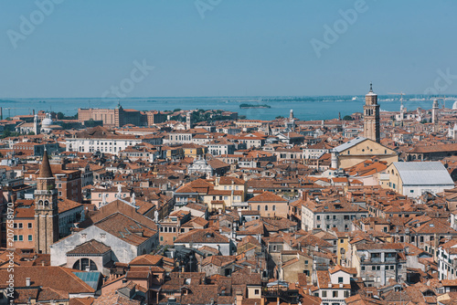 Venice panorama with the historical buildings and roofs