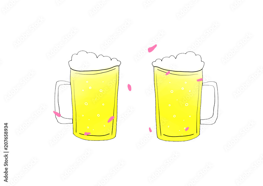 ビール 乾杯 花吹雪 ビール 乾杯 花吹雪