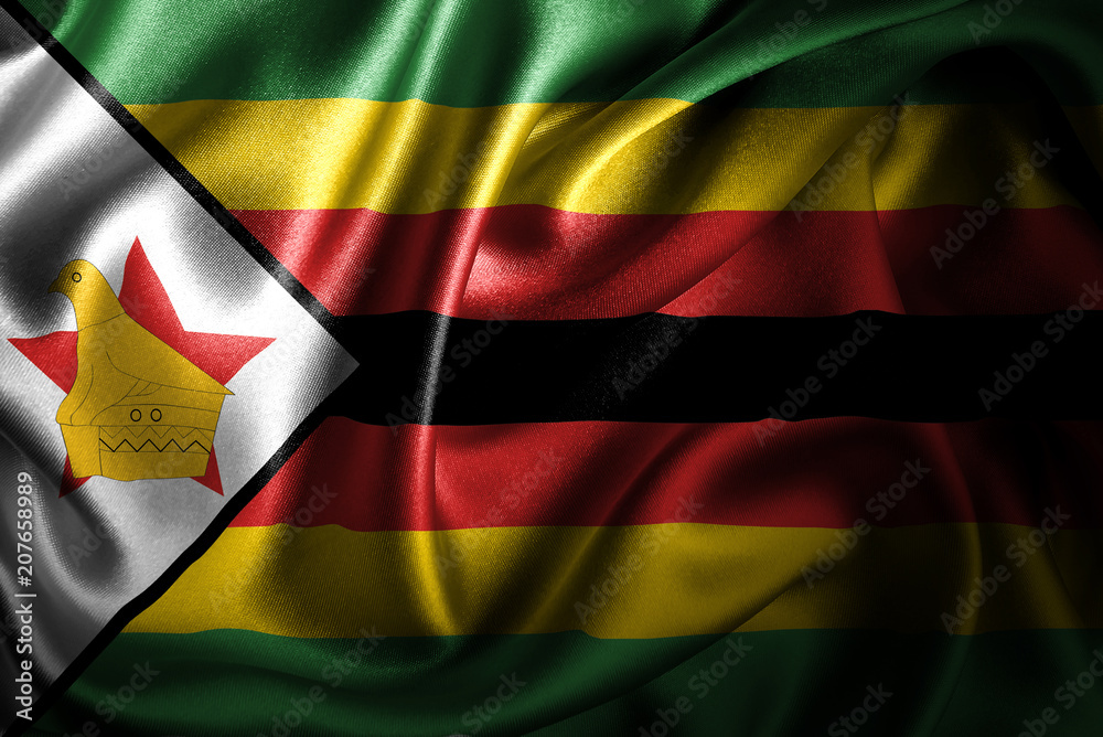 Obraz premium Zimbabwe Silk Satin Flag