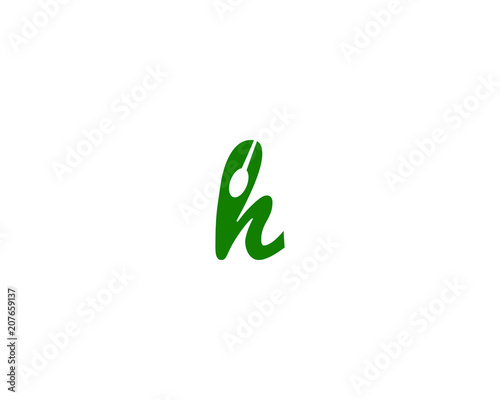 h letter spoon logo