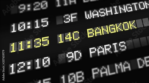 bangkok - airport depature, arrival sign board