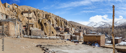 Panorama of rock village Kandovan. Iran