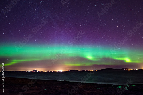 Northern lights aurora at seaside color in Norway © MXW Photo