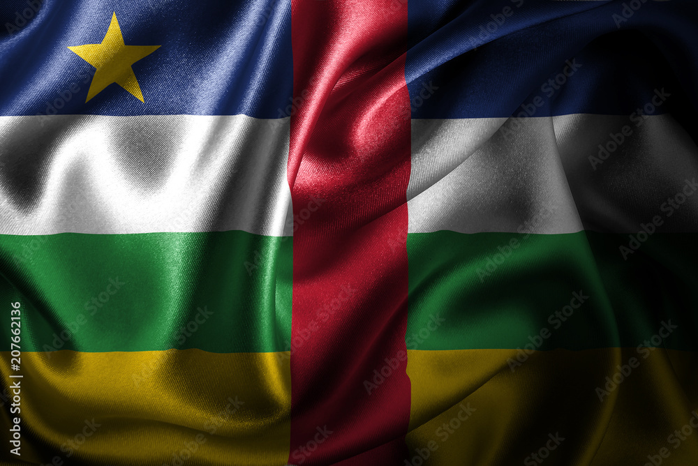 Obraz premium Central of African Republic Silk Satin Flag