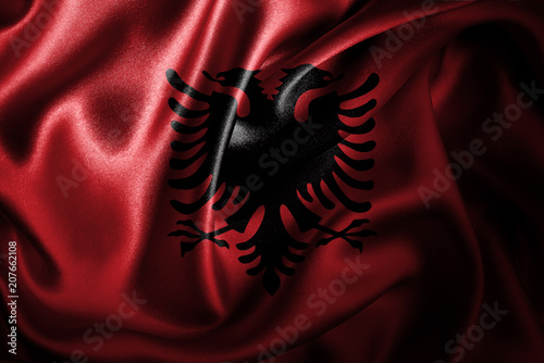 Albania Silk Satin Flag