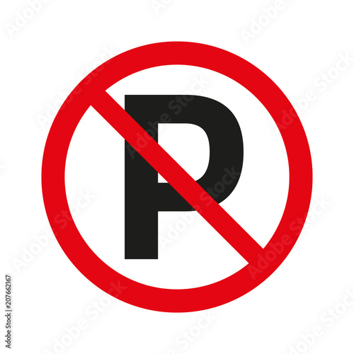 Free Download No parking sign on white background. - GFXLoad