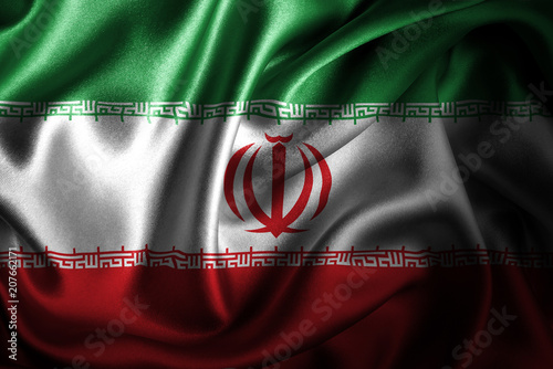 Iran Silk Satin Flag