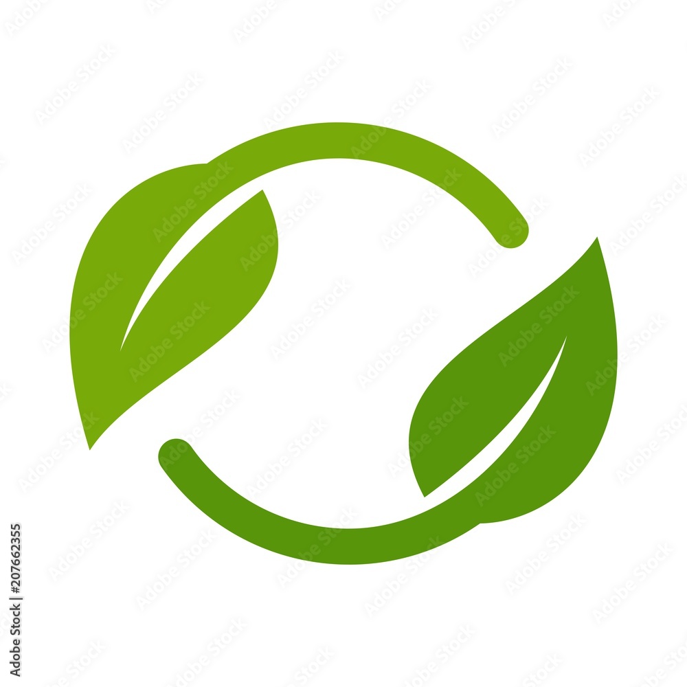 Three Leaf Logo Design. Green Leaf Eco Logo Template - Vector. Stock Vector  - Illustration of business, background: 189329493