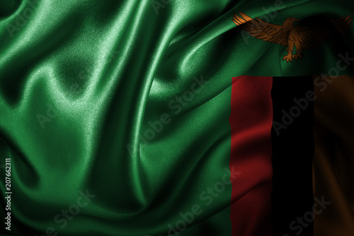 Zambia Silk Satin Flag