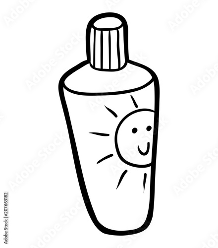 Coloring book, Sunscreen cream tube