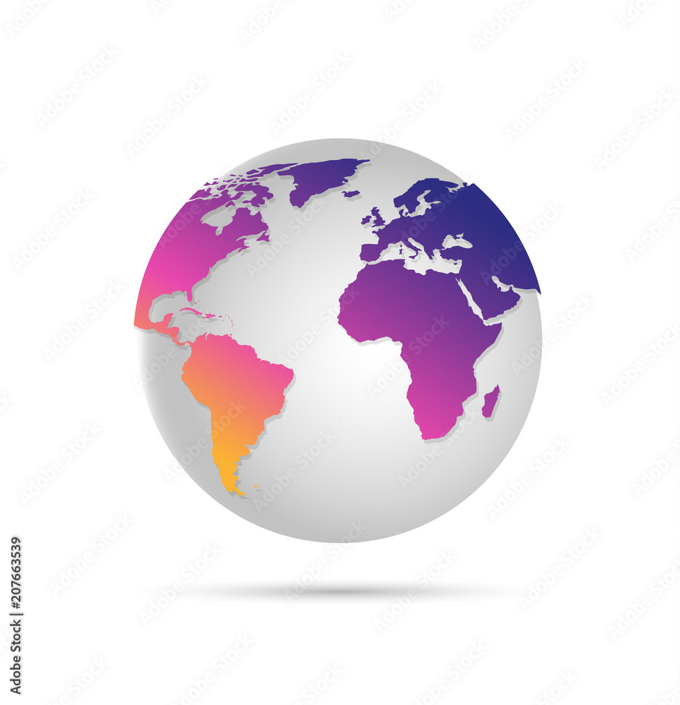 Vector illustration of abstract digital world globe