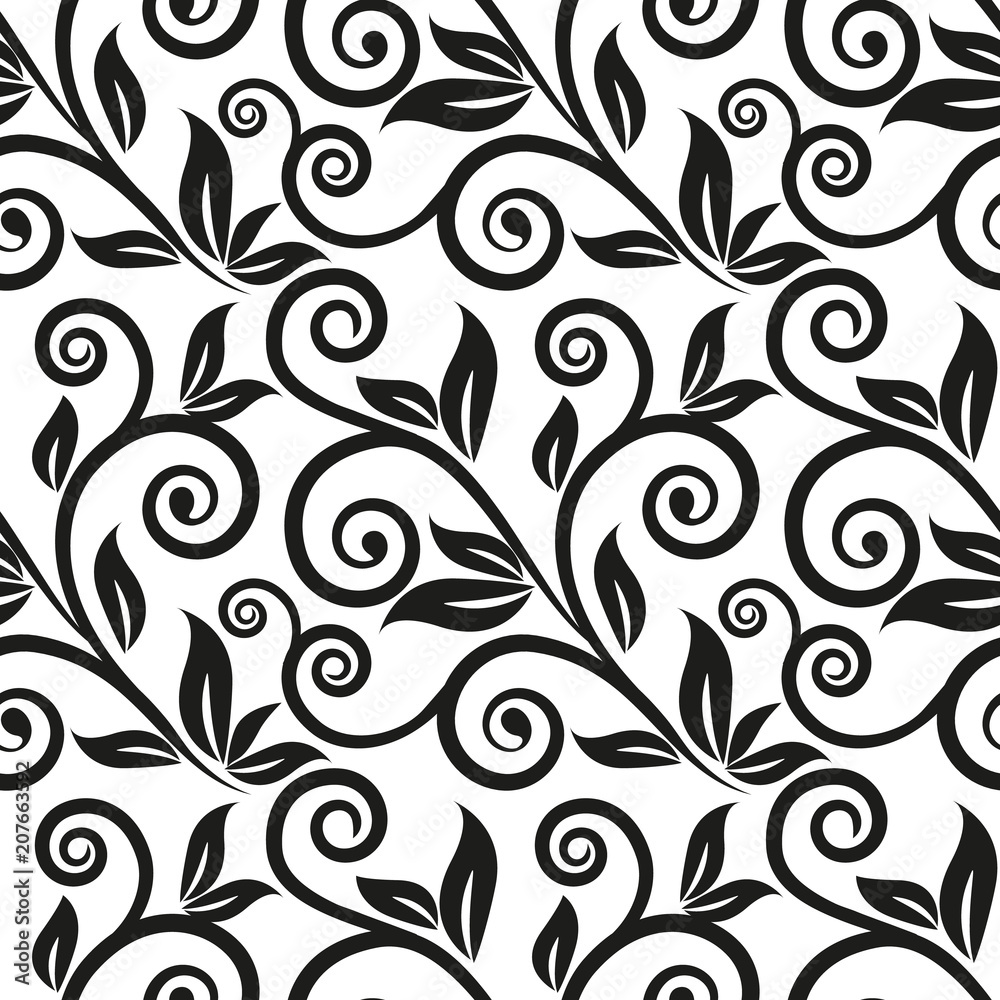 Vector illustration of seamless floral pattern on white background Vector illustration of seamless floral pattern on white background