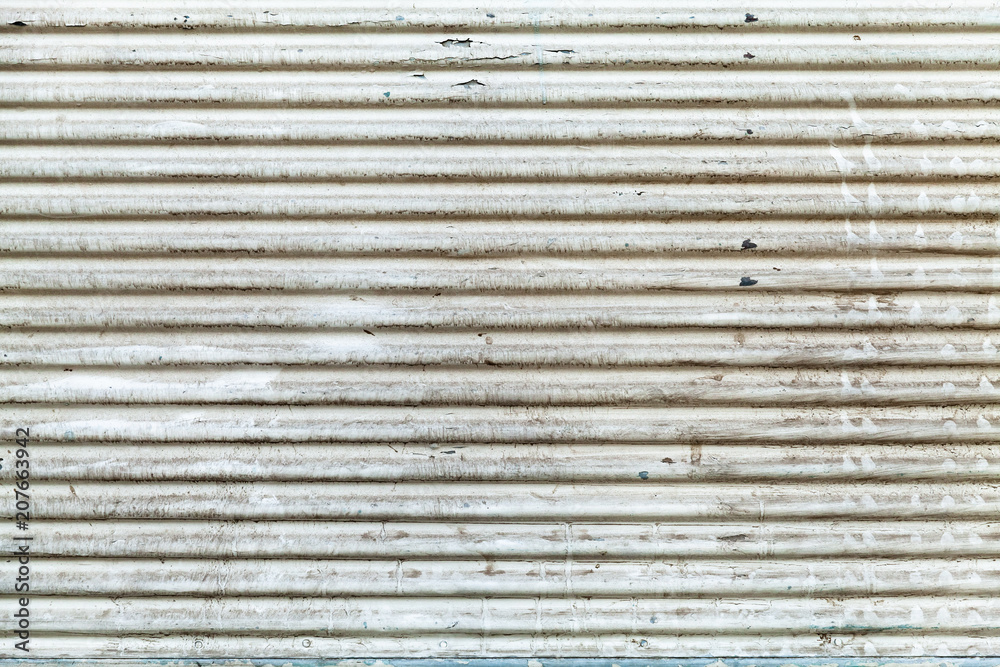 Old white grungy corrugated metal wall Old white grungy corrugated metal wall