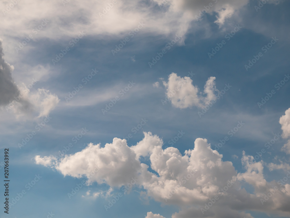 Fototapeta premium Blue sky background with clouds, background sky.