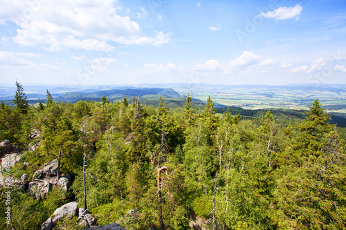View on Szczeliniec Wielki mountain. Sudety mountains in Poland