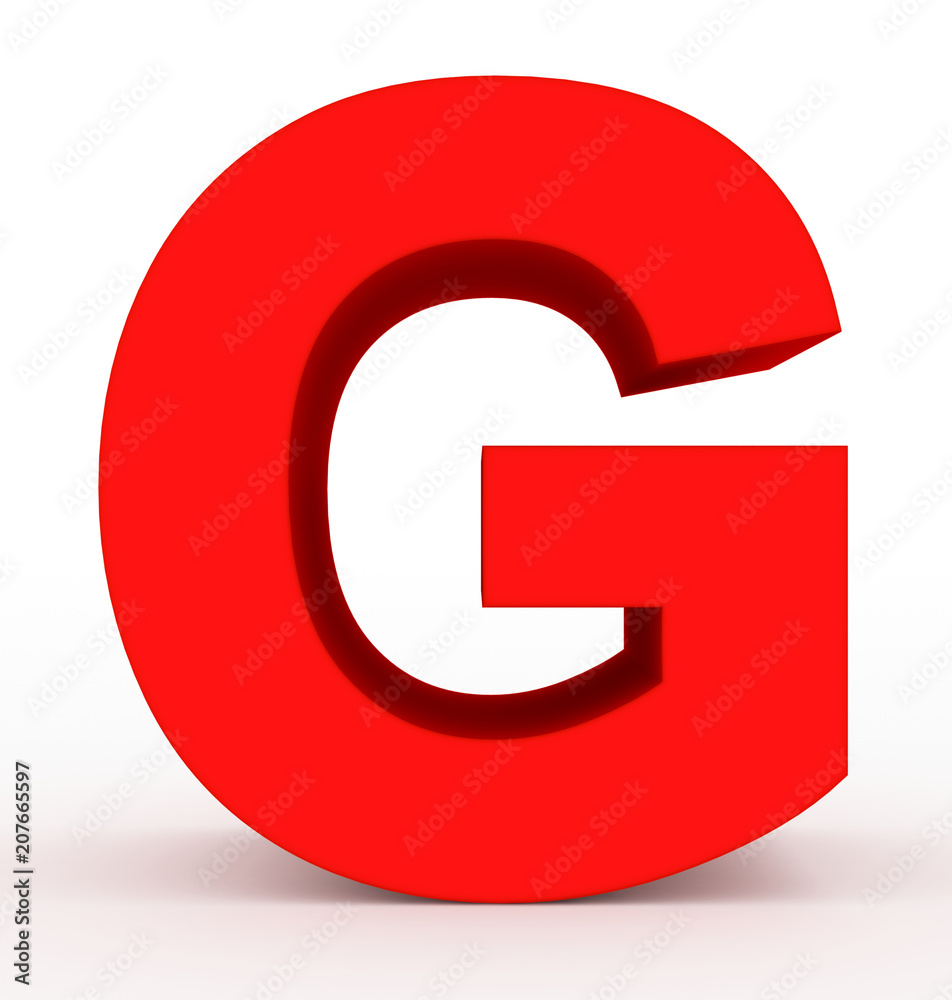 letter G 3d red isolated on white letter G 3d red isolated on white