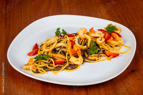 Delicious seafood pasta