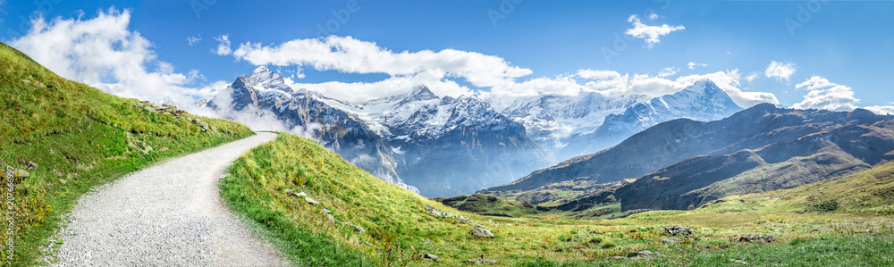 Fototapeta premium Panorama szwajcarskich Alp w lecie