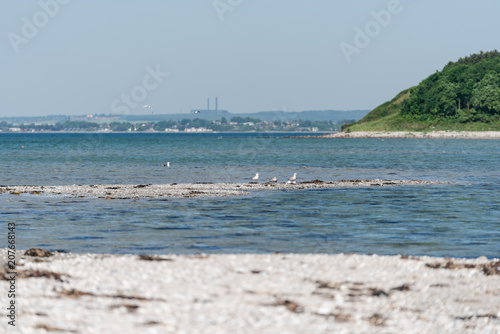 View from Skodshoved Strand and Aarhus. Denmark