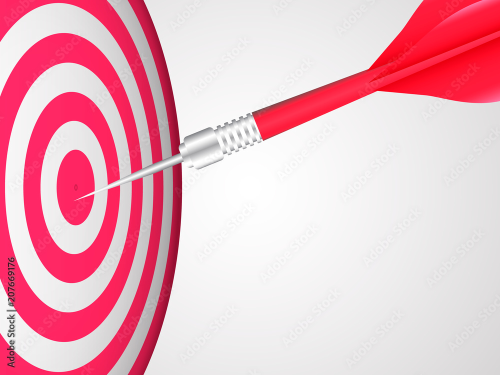 Red darts. Target concept. Vector illustration.