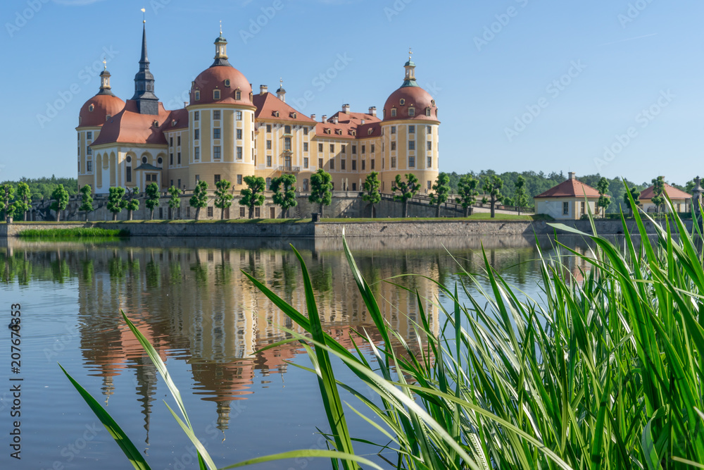 Barockschloss Schloss Moritzburg, Moritzburg, Sachsen, Deutschland, Wasserschloss