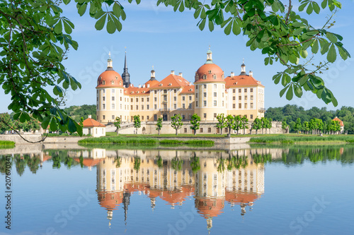 Barockschloss Schloss Moritzburg, Moritzburg, Sachsen, Deutschland, Wasserschloss