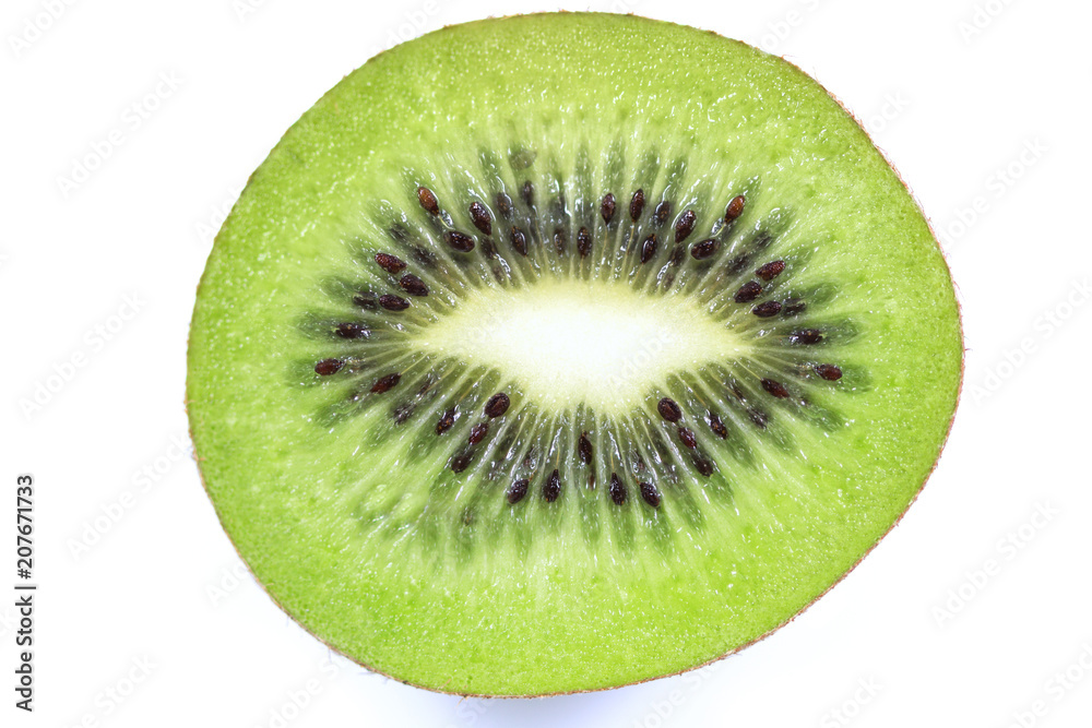 Ripe and fresh kiwi fruit slice isolated on white background. Ripe and fresh kiwi fruit slice isolated on white background.