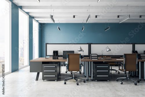 Stylish coworking office interior