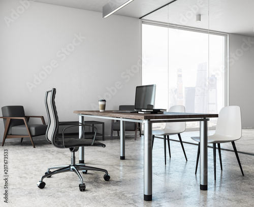 Concrete office interior with copy space © Andrey
