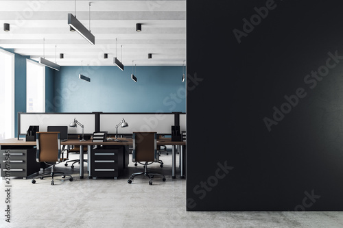Clean coworking interior with copyspace