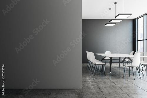 Clean meeting room with copyspace