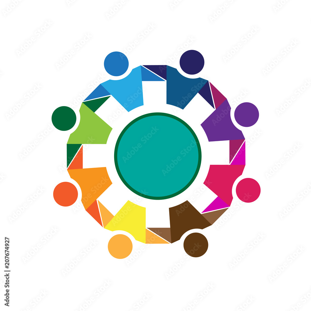 Logo teamwork hug unity business people Logo teamwork hug unity business people