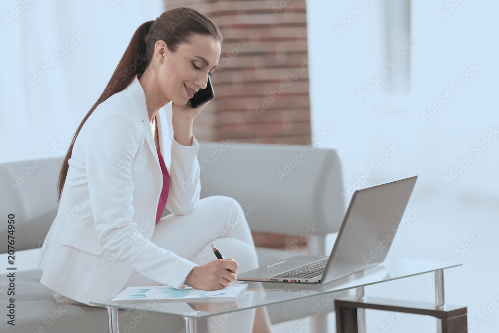 business lady talking to a financial partner business lady talking to a financial partner