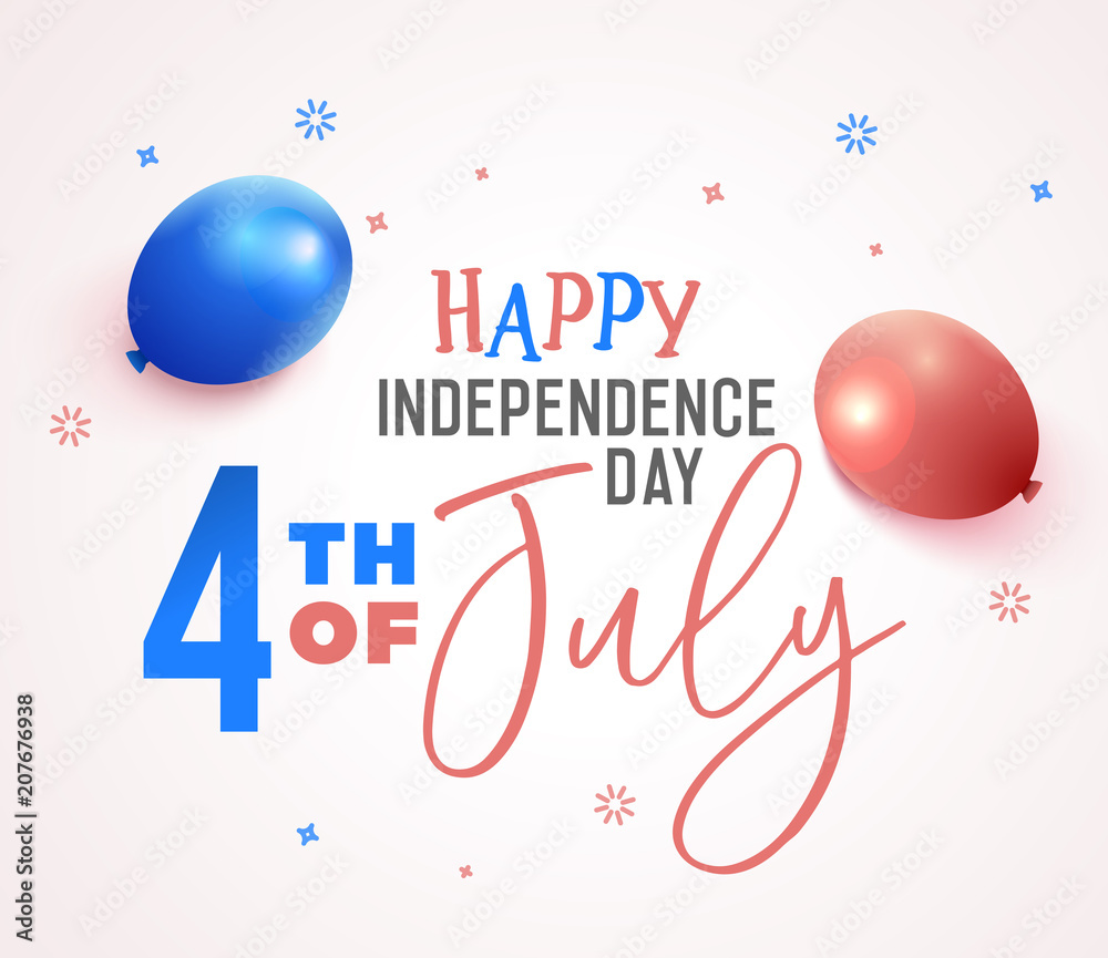 4th July, happy independence day in United States of America, USA. Festive Vector illustration design background