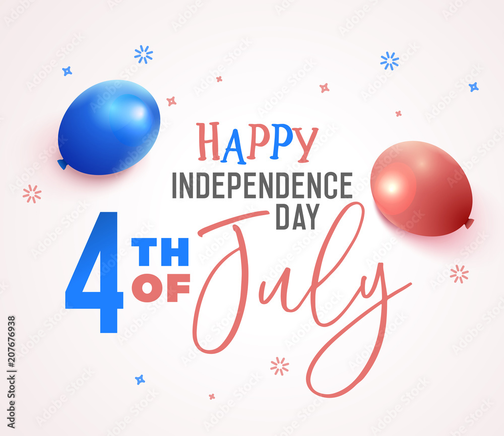 Naklejka premium 4th July, happy independence day in United States of America, USA. Festive Vector illustration design background