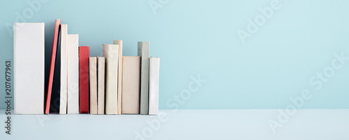 Books on a shelf photo