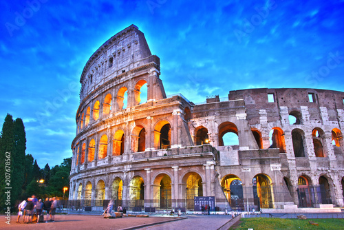 The Colosseum or Coliseum in the city of Rome, Italy.