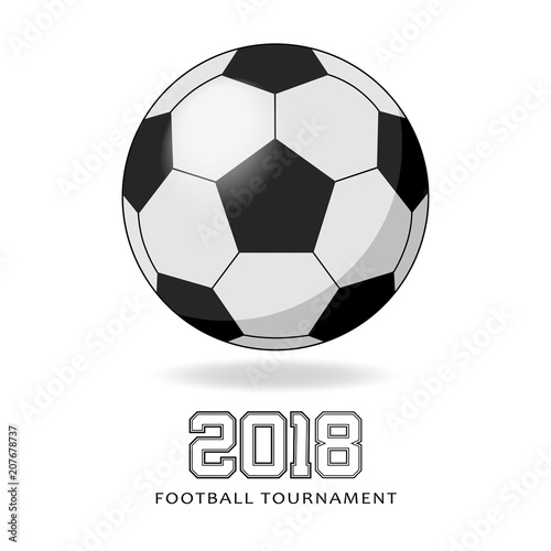 Black and white soccer football ball.