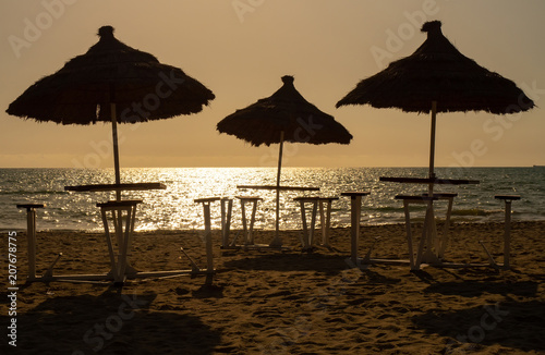 Abendsonne am Strand von Durres, Albanien