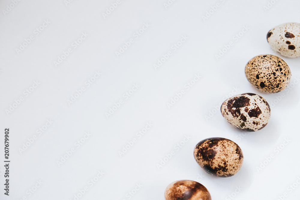 Fresh quail eggs on white background Fresh quail eggs on white background